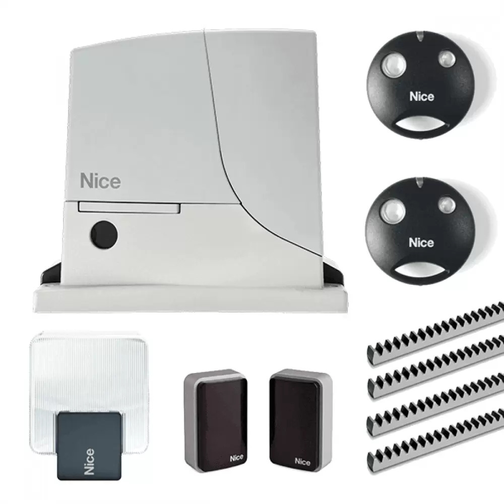 Nice Robus 1000 (24v) Kit Kayar Kapı Motoru Seti 1 Ton Bahçe Kapısı İçin Motor Seti
